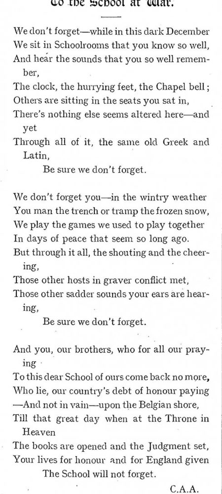 Remembrance sunday poem