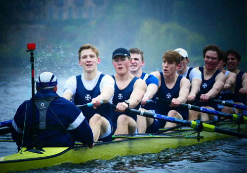 Students participating in the virtual regatta