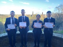 Mathematicians celebrating results from British Maths Olympiad 