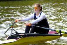 Rower records fastest time of the day at Bedford Small Boats Head